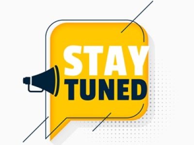 stay tuned new arrival background with megaphone design vector